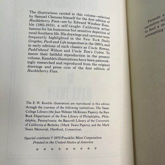 Vintage Book: The Adventures of Huckleberry Finn by Mark Twain, Franklin Library - Picture 7 of 10